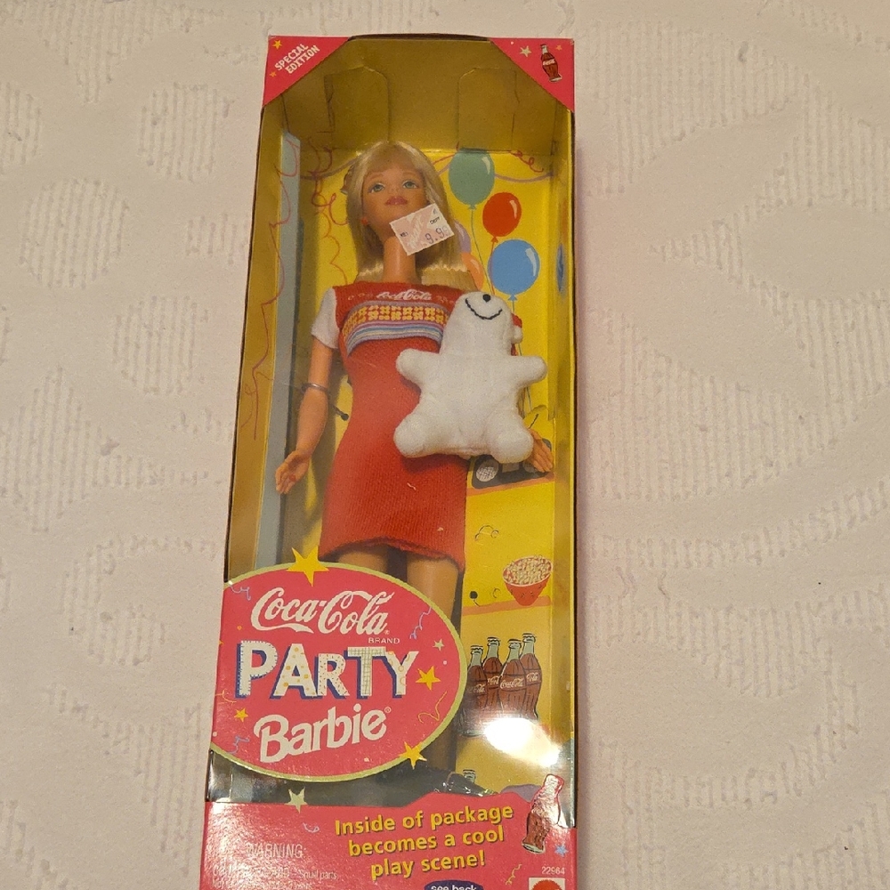 Vintage Coca Cola Party Barbie with Red and White Dress